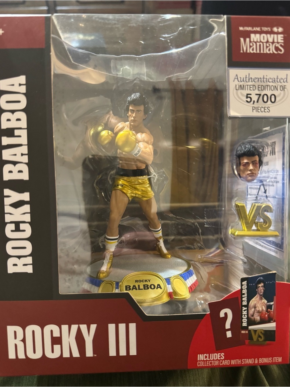 Rocky Balboa Movie Maniacs Figure - Gold Gloves & Shorts